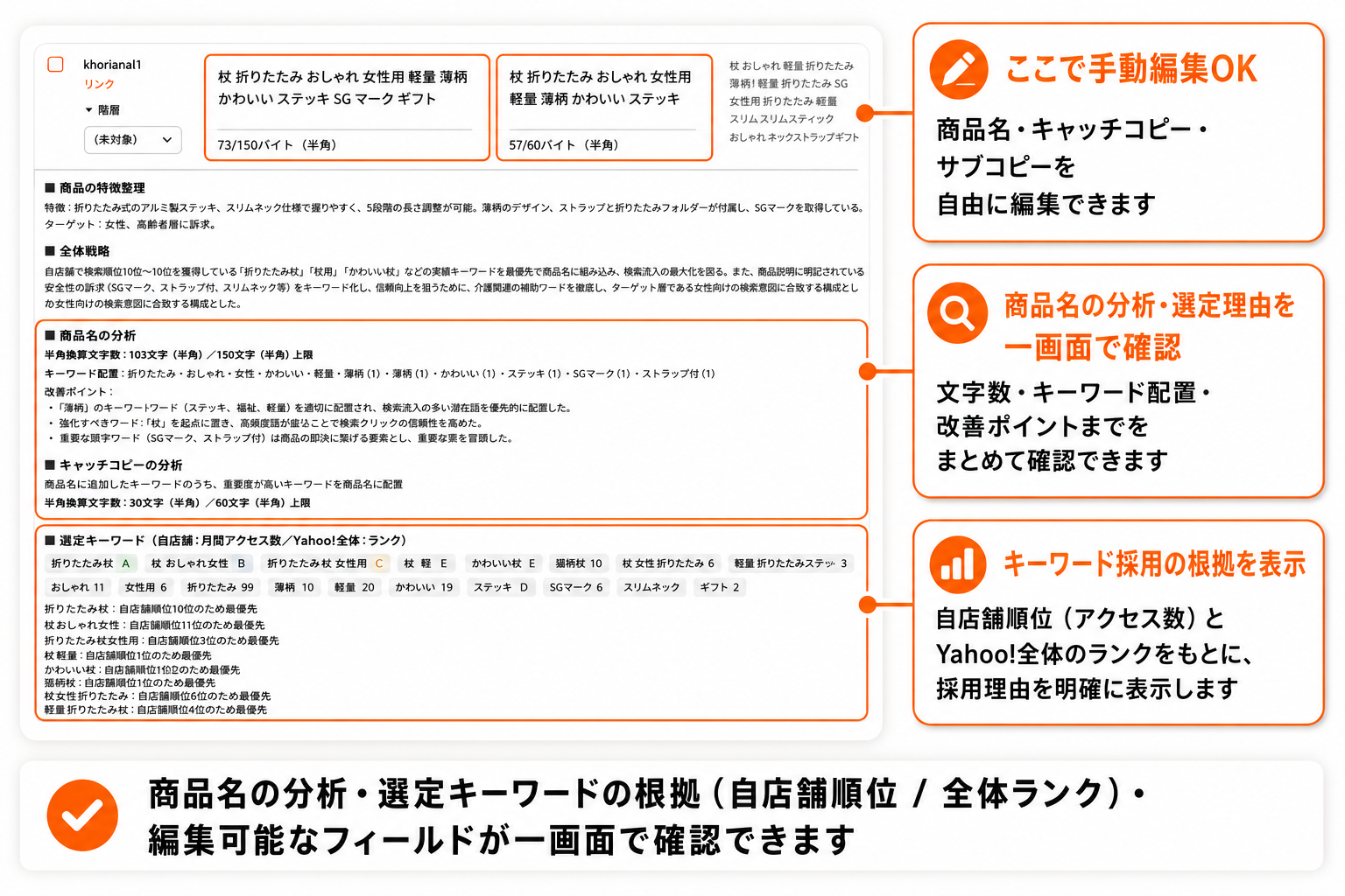 SEO処理内容の詳細画面
